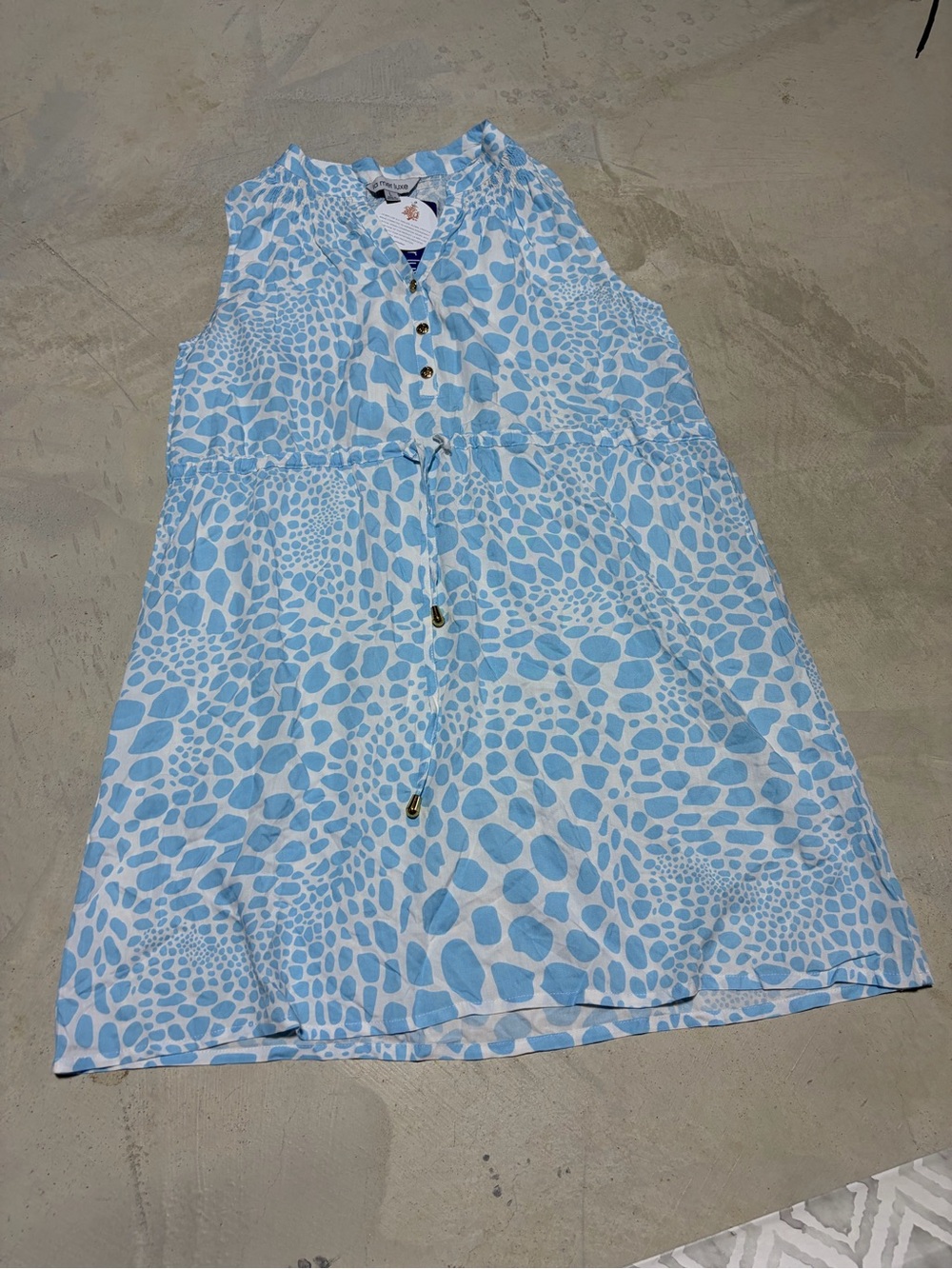 La mer luxe Sleeveless Light Blue Printed Button Sundress Lilly large